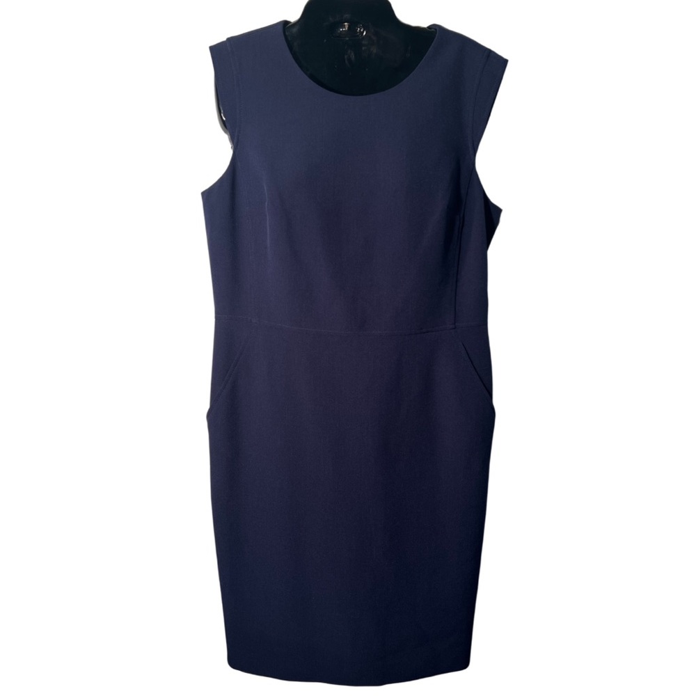 Anne Klein Navy Blue Midi Sleeveless Dress| Size: 10| Excellent Condition